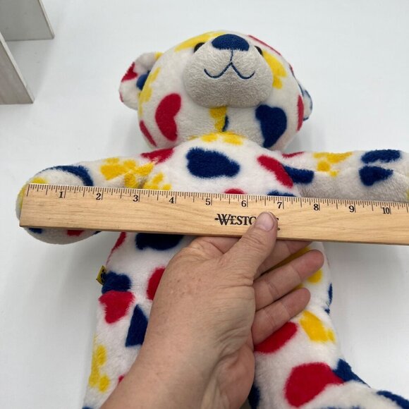 BAB 2011 White Bear with RED Hearts Yellow Paw Prints Blue Bear build a bear toy - Picture 9 of 12